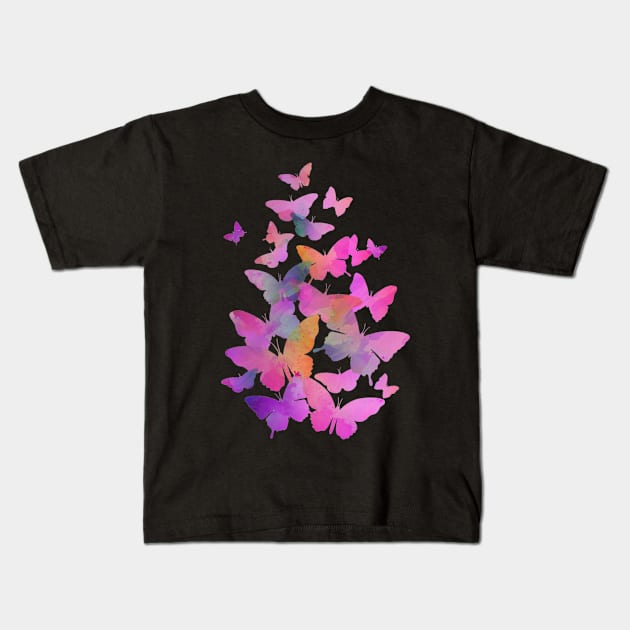 Pink Butterflies Kids T-Shirt by AlondraHanley